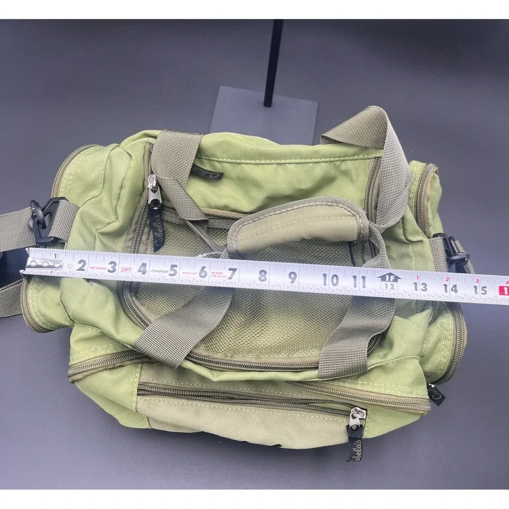 Cabelas Sage Green Canvas Duffel Bag Small Gear Utility Travel Shoulder Strap